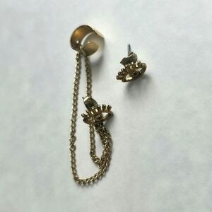 Gold Eye Chain + Cuff Earrings
